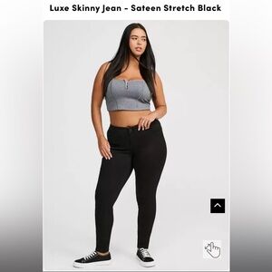 Torrid luxe sateen skinny Jean NWT